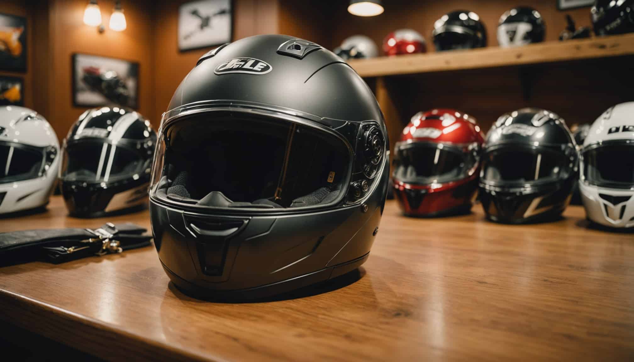 Équipement de moto en vitrine à Paris  
Sélection de marques de motos dans un magasin parisien
