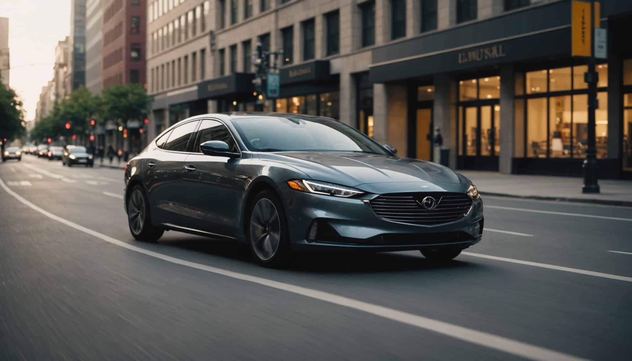 voiture moderne équipée de technologies innovantes  
nouvelle génération de véhicule avec avancées technologiques